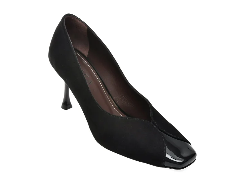 Pantofi eleganti EPICA negri, 1024172, din piele intoarsa