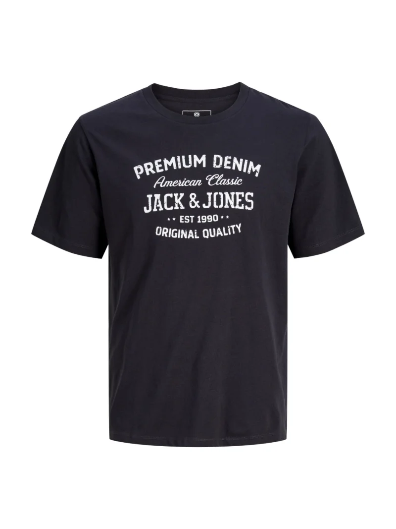 Jack & Jones Tricou baieti, la baza gatului, din bumbac, Regular fit, Bleumarin inchis (SELECTATI MARIMEA: 140 cm)