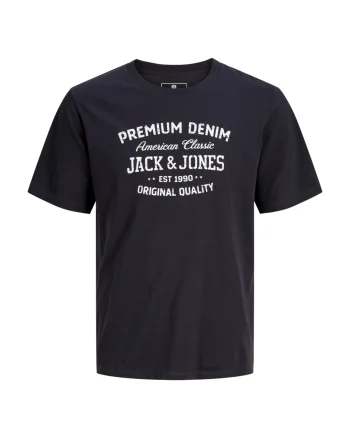 Jack & Jones Tricou baieti, la baza gatului, din bumbac, Regular fit, Bleumarin inchis (SELECTATI MARIMEA: 140 cm)