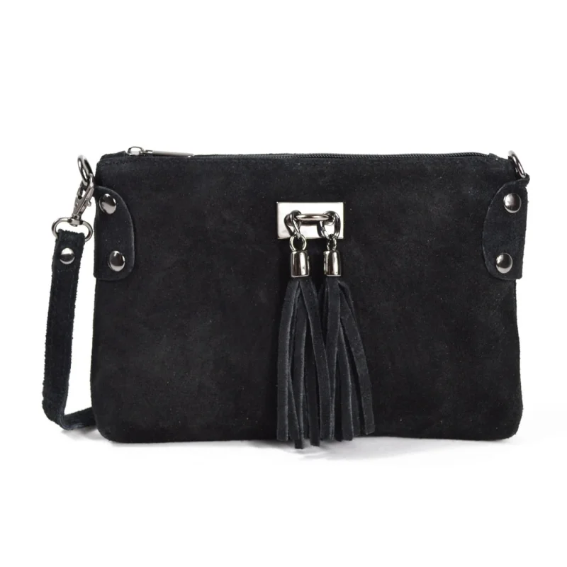 Geanta dama Tianna GT1574, piele intoarsa, negru