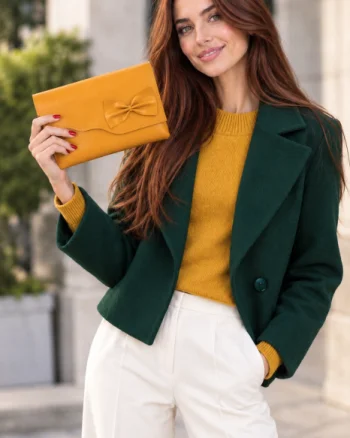Plic handmade  din piele naturala galbena