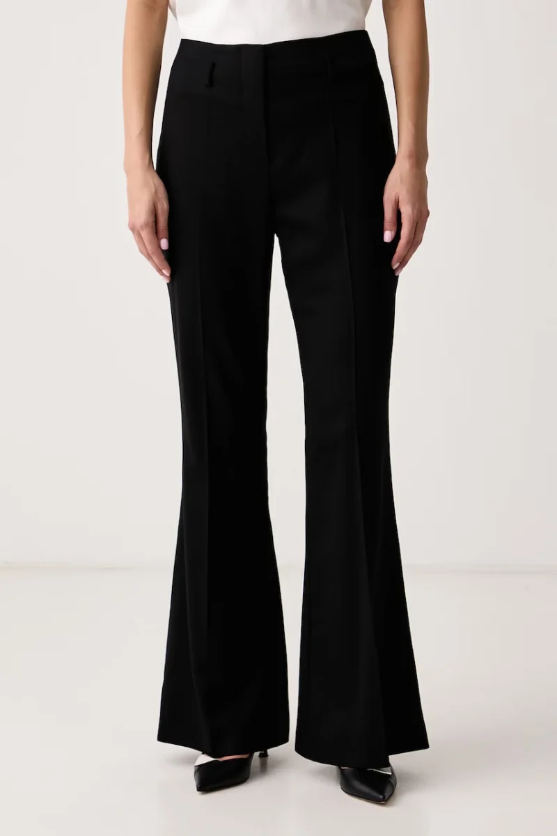 La Mania  pantaloni evazați flare pentru femei din lână NOTTE