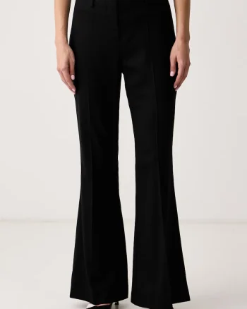 La Mania  pantaloni evazați flare pentru femei din lână NOTTE